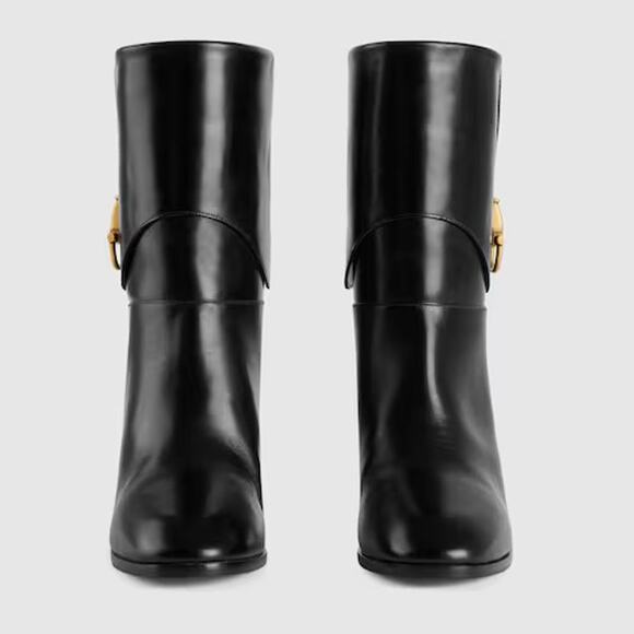 Gucci Elizabeth Half Horsebit ankle boots Black size 37 - Picture 9 of 10